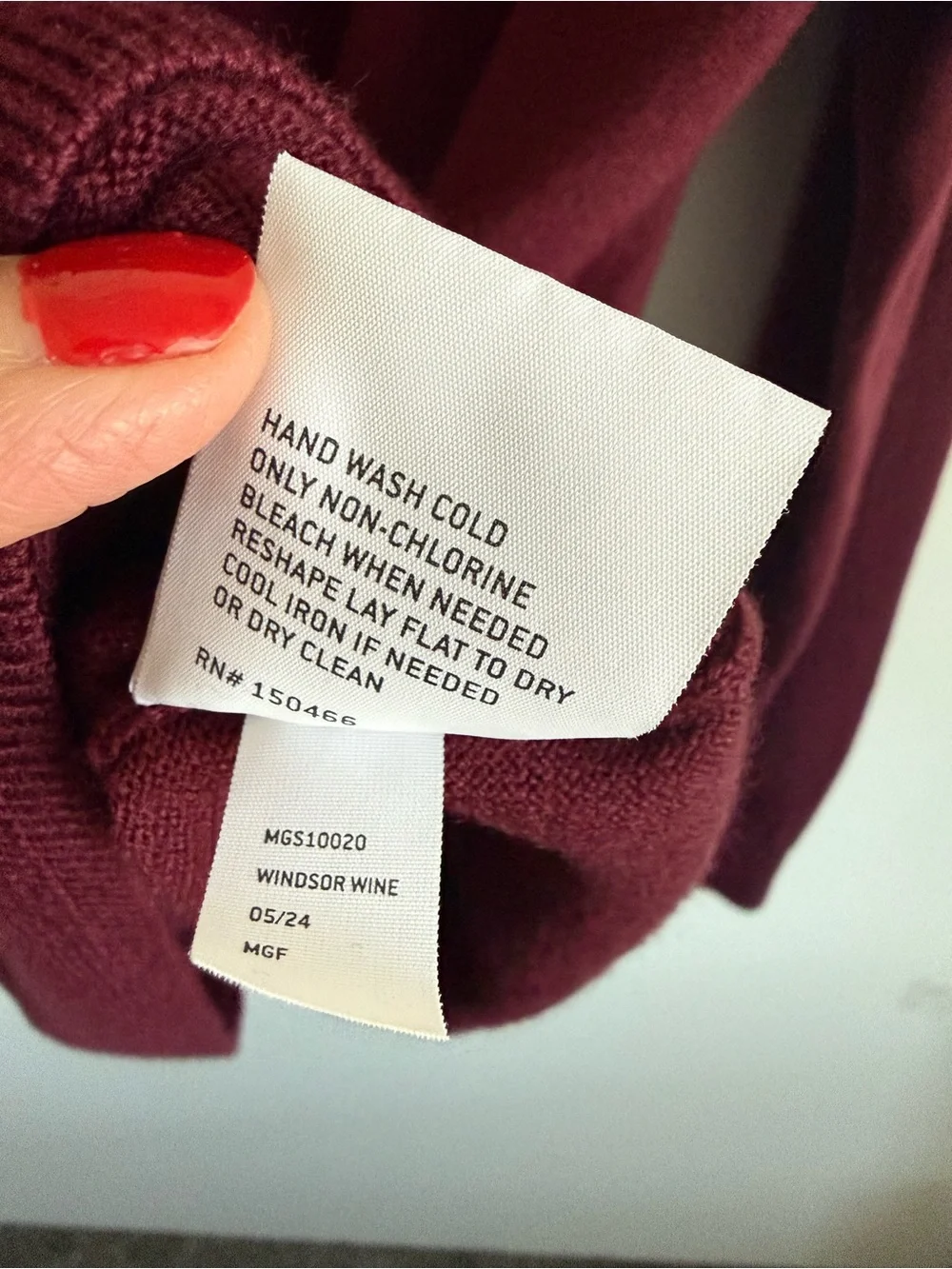 THE COMMONS Burgundy Red Merino Wool Quarter Zip Sweater Men’s Large